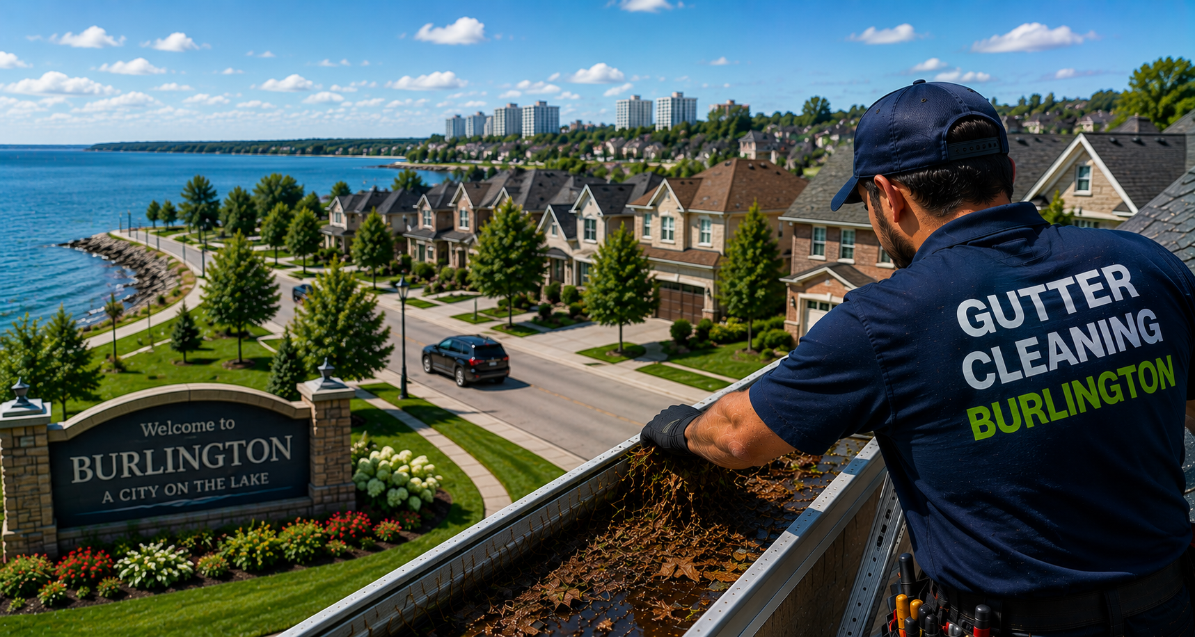Professional gutter cleaning service in Burlington